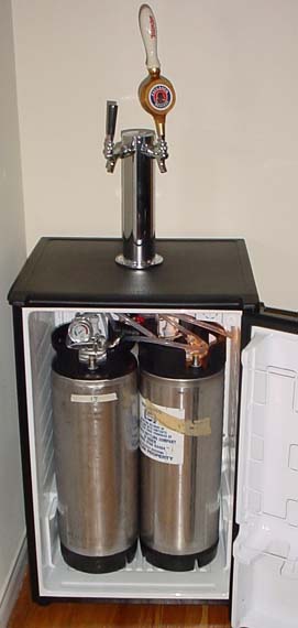 Opened Kegerator